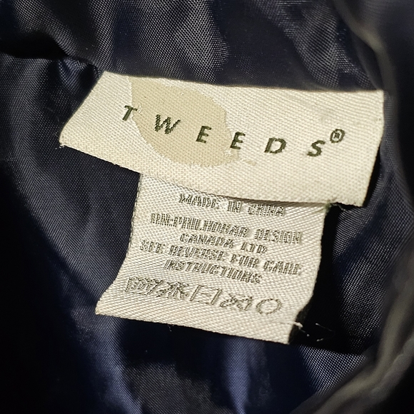 3/$25  Tweeds Navy Full Zip Vest with Leather Trim size Medium - Picture 5 of 12